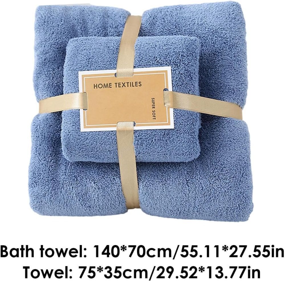 CORAL VELVET SOFT 3IN1 BABY TOWEL - BLUE - Image 2