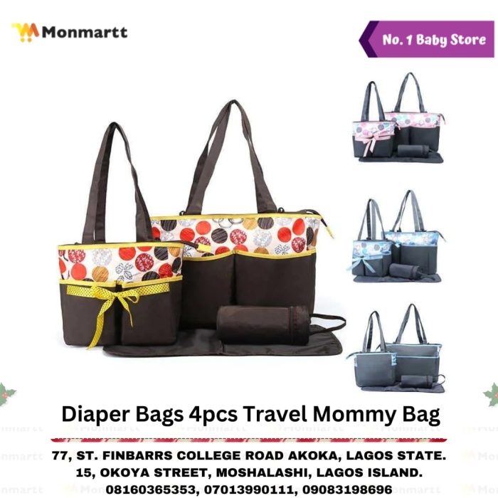 DIAPER BAGS 4PCS TRAVEL MOMMY BAG