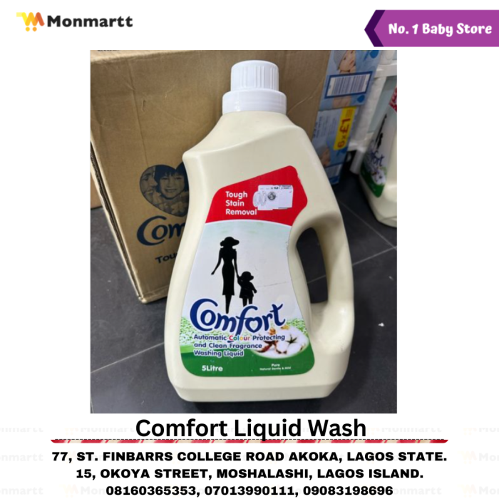 COMFORT FRAGRANCE LIQUID WASH 5LTRS