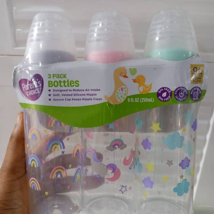 PARENT'S CHOICE 3 PACK BOTTLES (WITH CHARACTERS)