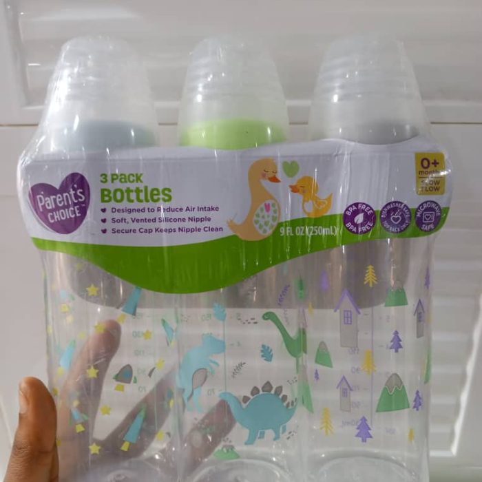 PARENT'S CHOICE 3 PACK BOTTLES (WITH CHARACTERS)