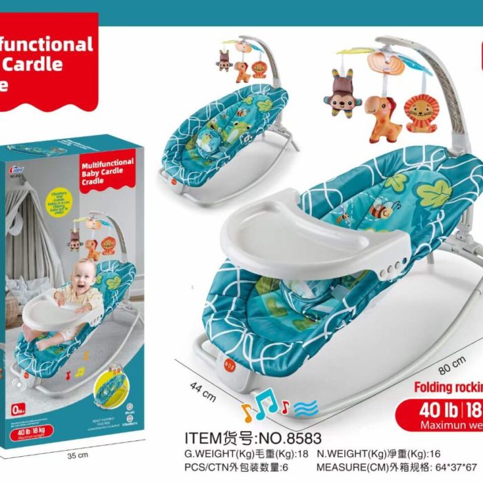 Multifunctional baby cradle with tray