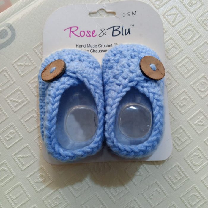 ROSE& BLUE HANDMADE CHROCHET SHOES (0-9M)
